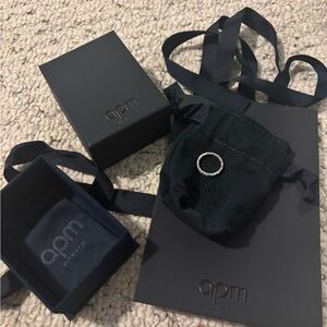 APM Monaco Green and Pink Women's Ring